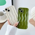 thumbnail image 3 of Water Ripple Pattern Curly Wave Frame Soft Compatible with iPhone Case (Green,iPhone 12), 3 of 5