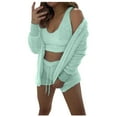 thumbnail image 4 of Sngxgn Women's Pajama Set Long Sleeve Top With Pants Lounge Sets Sleepwear Loungewear with Pockets(Green,M), 4 of 7