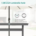 thumbnail image 2 of DYCANPO 66'' Outdoor Dining Table with Umbrella Hole, HDPS Rectangle Patio Table, Gray, 2 of 7