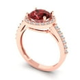 thumbnail image 2 of Clara Pucci 14K Rose Gold 1.86ct Garnet Halo Ring for Women, 2 of 8