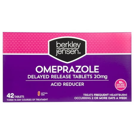 Berkley Jensen Omeprazole 20 mg Acid Reducer - 42 Tablets