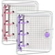 thumbnail image 1 of juegos de mini carpetas de anillas transparentes con 3 anillas y bolsillo interior para carpeta de papel, cierre de anillas de PVC suave transparente, hojas sueltas, anillas redondas, 1 of 5