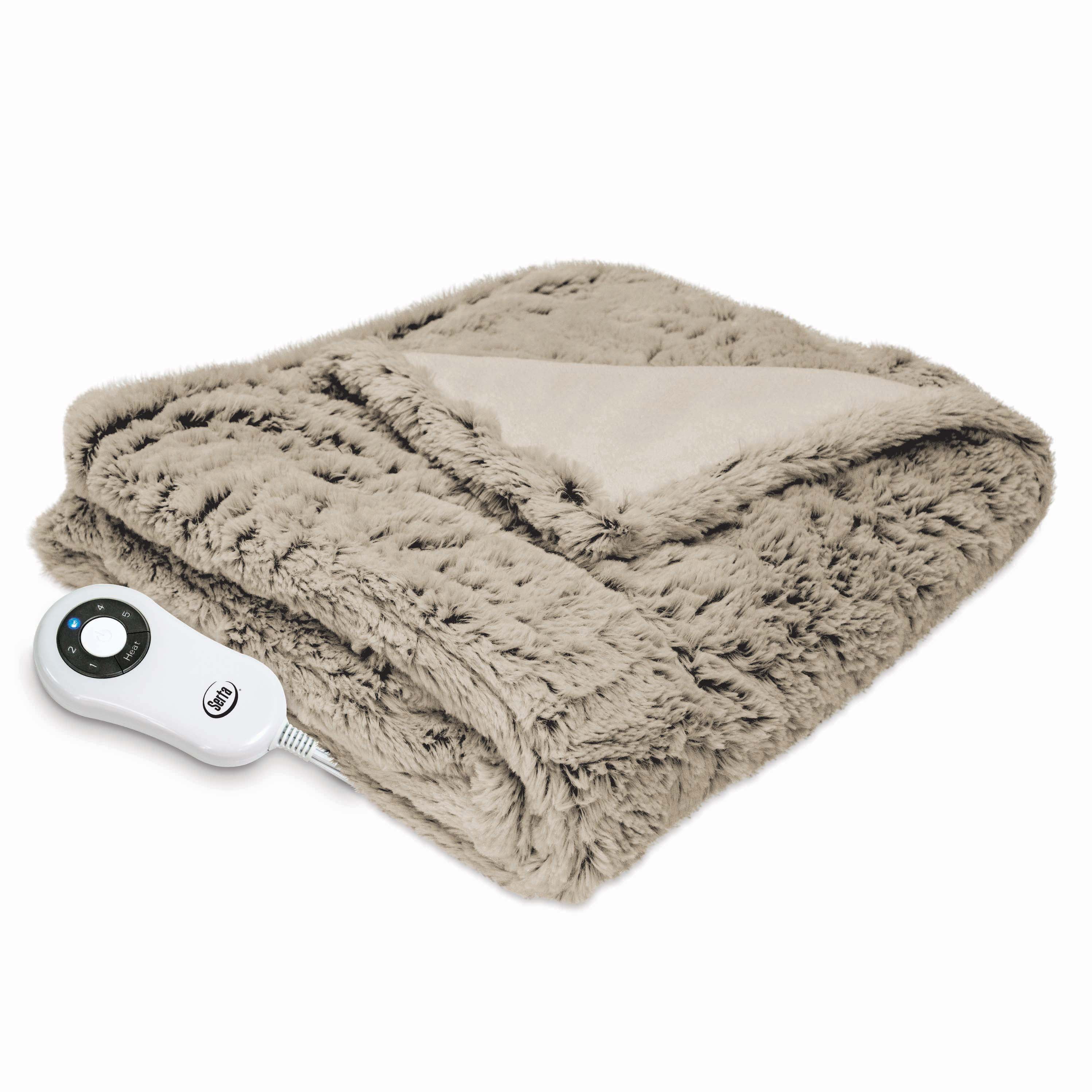 Sunbeam Electric Heated Fleece Warming Throw Blanket ...