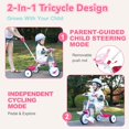 thumbnail image 2 of Triciclo Liberry 2 en 1 para niños pequeños con mango ajustable, color rosa, 2 of 9