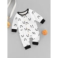 thumbnail image 3 of Arvbitana Infants Baby Halloween Jumpsuit Cartoon Printed Buttons Round Neck Long Sleeve Long Romper with Pockets, 3 of 8
