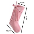 thumbnail image 2 of Clearance Under $4 Christmas Stocking, 1PC 20in Polyester Pink Velvet Stocking with Gold Hook & Bow, Fireplace Mantel Holiday Decoration, 2 of 2