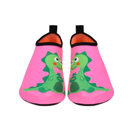 

Rotosw Girls Boys Aqua Socks Quick Dry Swim Shoe Cartoon Water Shoes Comfort Barefoot Sneakers Summer Anti-Slip Pink Dinosaur 8C-9C