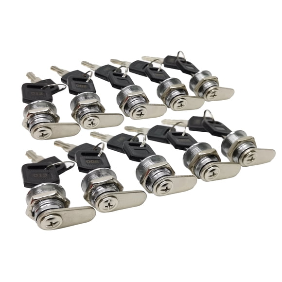 FixtureDisplays 10 Pack Cam Lock, Each with 2 Keys, for Cabinets, Panels, Mailbox 15252-LOCK-10PK