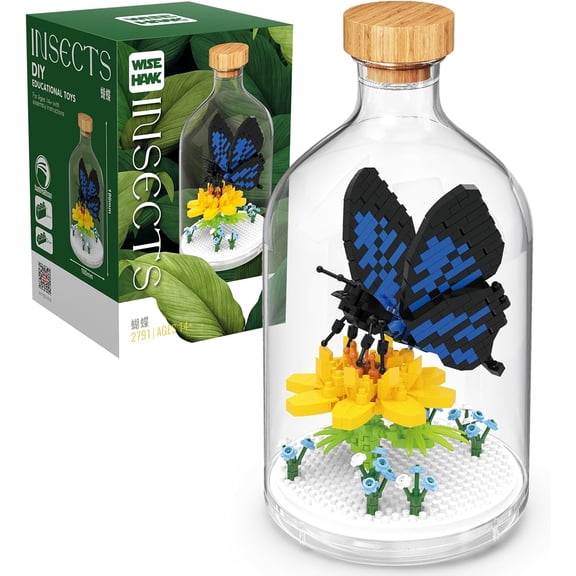 Mini Insect Collection Friend Set,Adult Animal Toy Building Set,Party Favors Gift for Kids,Office Home Decor Bugs Building Block Kits,New Year Easter Birthday Gift for Boys Girls(Butterfly)