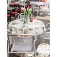 thumbnail image 4 of Outdoor Tablecloth with Umbrella Hole and Zipper, White Pumpkins Fall Round Table Cloth 60 Inch Waterproof Tablecloth, Thanksgiving Eucalyptus Wildflowers Wood Picnic Table Cover for Patio Camping, 4 of 7
