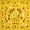 thumbnail image 1 of Ahgly Company Machine Washable Indoor Square Abstract Yellow Contemporary Area Rugs, 6' Square, 1 of 4