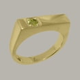 thumbnail image 2 of LBG British Made Stunning 14k Yellow Gold Natural Peridot Mens Band Ring - 33 size options - Size 8.5, 2 of 6