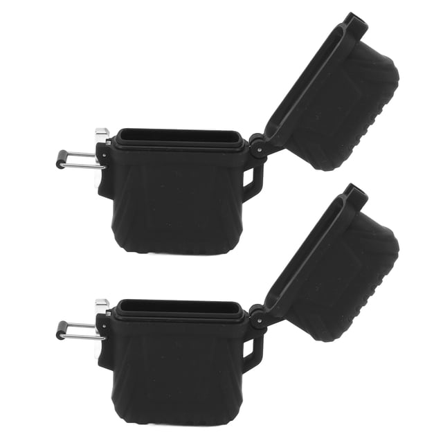 Estuche Para Encendedor, IP56 A Prueba De Agua, 2 Piezas, Contenedor Para Encendedor De Bolsillo Resistente Al Desgaste, Plástico Sellado, Negro Para Senderismo