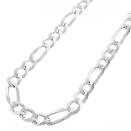Solid Sterling Silver Figaro Chain Sterling Silver Italian 7mm Figaro Link ITProLux Solid 925 Necklace Chain 20