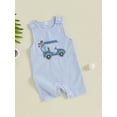 thumbnail image 3 of Newborn Baby Boy Girl 1st Birthday Golf Outfits Sleeveless Stripe Tank Romper Embroidery Jumpsuit Summer Clothes, 3 of 8
