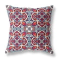 thumbnail image 1 of Amrita Sen Coussin à Fermeture Éclair en Suède à Motif Floral Trèfle avec Insert Rouge Orange Bleu, 1 of 3