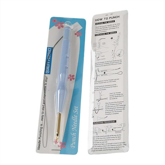 Wool Punch Needle Embroidery Kit Complete Tufting and Stitching Tool Set for DIY Craft Projects