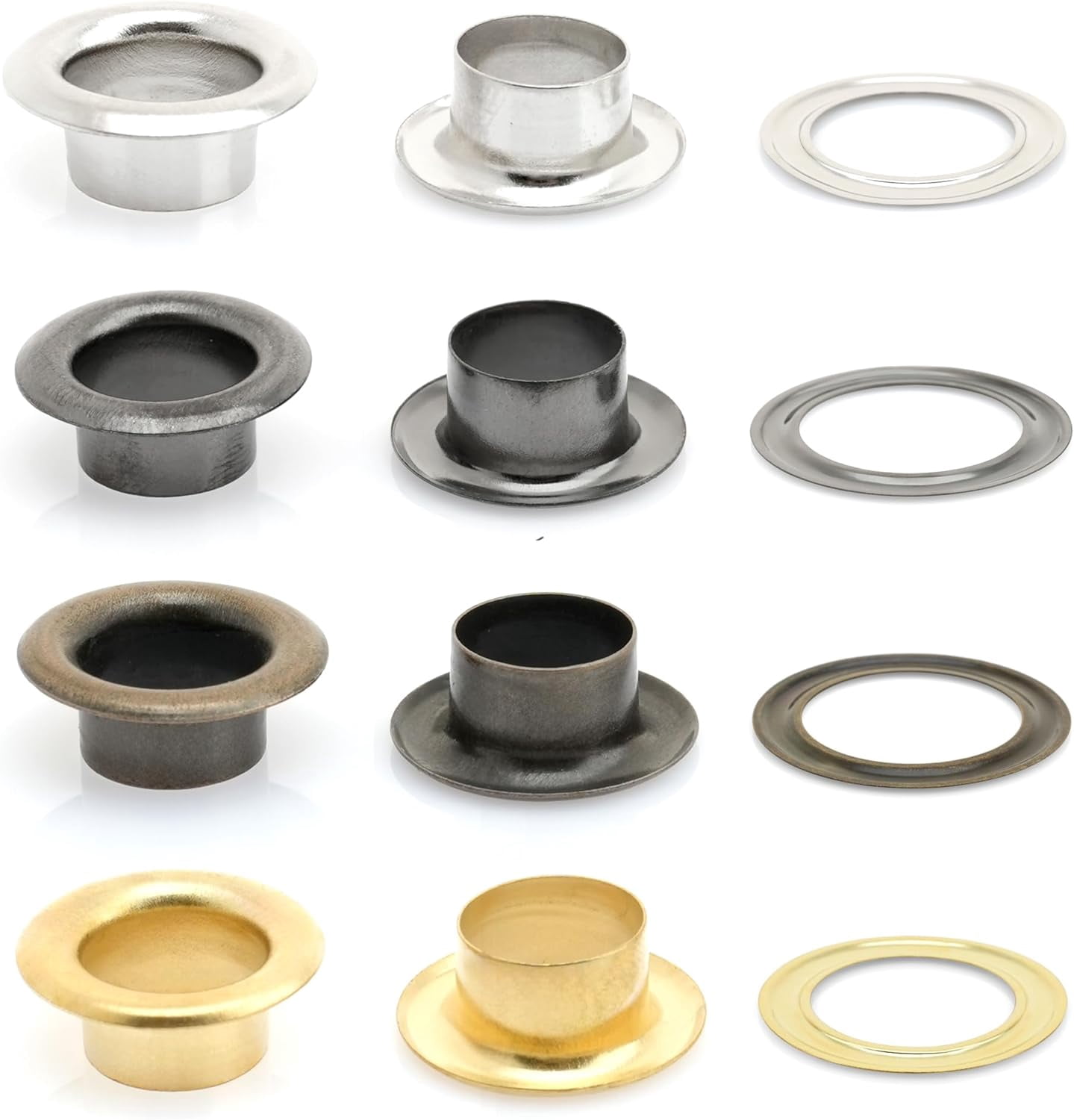 3/16" (5 MM) Hole Size Metal Grommets Eyelets with Washers for Bead Cores, Clothes, Leather, Canvas (720 Sets, Silver)