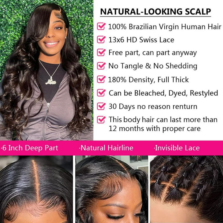 BadyminCSL Clearance Womens Wigs under 10 Front Lace Wigs Hair Pre Plucked Wigs Hair Glueless Wigs Human Hair for Black Women Brazilian Wig