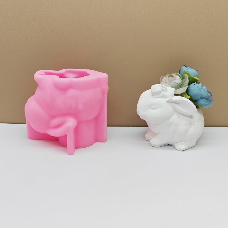 Silicone Mold DIY Flower Pots Casting Mould Succulent Planter Molds Rabbit Shaped Pen Holder Moulds Epoxy Resin Molds