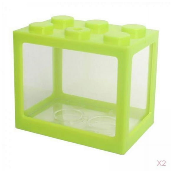 2 mini bloques de construcción para acuario, decoración del hogar verde