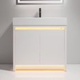 thumbnail image 5 of Blossom Capri 36" Freestanding Vanity in Glossy White | Acrylic Sink | LED Wood Cabinet | Soft-Close Storage, 5 of 10