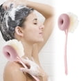 thumbnail image 2 of Cepillo de baño de mango largo, cepillo de espalda de pelo suave para ducha, cepillo corporal de doble cara dos en uno con mango extendido para la limpieza de la espalda, cepillo exfoliante para el, 2 of 4