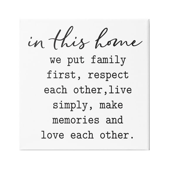 Stupell Industries In This Home Touching Family Quote Casual Design Graphic Art Gallery Wrapped Canvas Print Wall Art, Design by Lettered and Lined