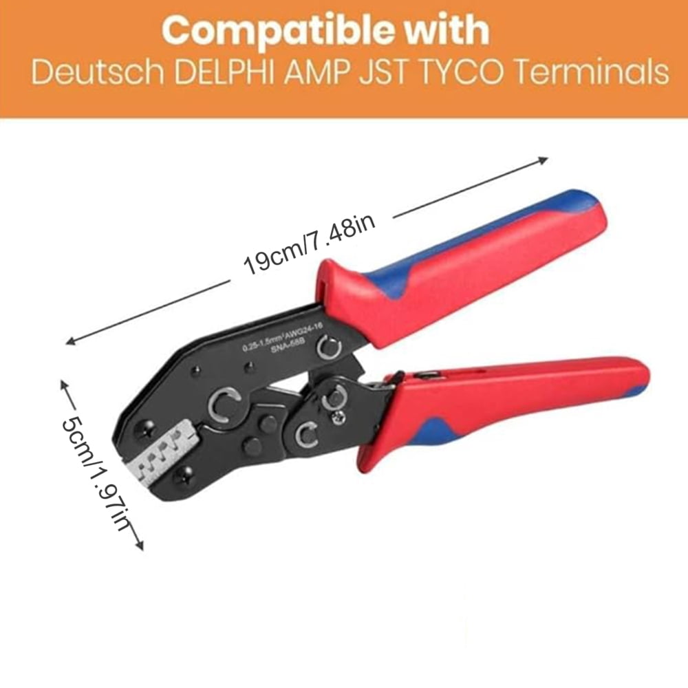 Ksruee Electrical Crimping Tool Ratcheting Cable Crimping Stripper Tool Multifunctional Wire Plier for Electrician Automotive Residential Building Industry Repair Workshop