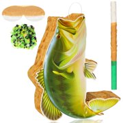 Fish Pinata Fishing Game Pinata Ocean Under The Sea Supplies for Adult Party Decoration with Stick Bat Blindfold and Confetti for Carnival Animal Theme Birthday Game Party Decoration Supplies Y101