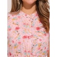 thumbnail image 5 of INSPIRE CHIC Women's Chiffon Dresses Smocked Chic Floral Sleeveless A-Line Mini Dress L Pink Flower, 5 of 6