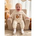 thumbnail image 5 of RUINIXCW Half Way to One Clothes Baby Boy Girl Half Birthday Outfit Infant Boy Girl Fall Winter Clothes Letter Embroidery Romper One Piece Jumpsuit, 5 of 9