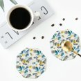 thumbnail image 4 of Kdxio Watercolor Leaves Funny Coasters,4 Pcs Leather Coasters,Housewarming Gifts,Protect Furniture from Water Marks Scratch and Damage, 4 of 8