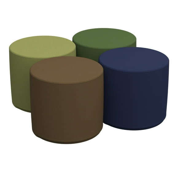 SoftZone® 18in Round Ottoman Standard 4-Piece - Earthtone