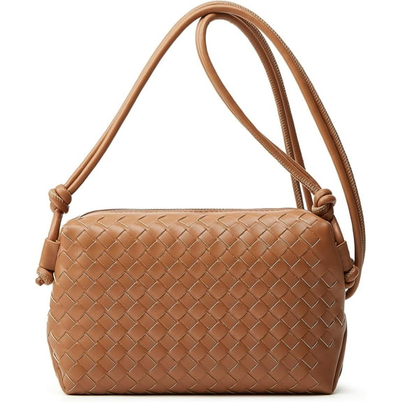CAILDANL Woven Crossbody Bags for Women: Vegan Leather Purse - Handwoven Small Handbag- Trendy Shoulder Bag