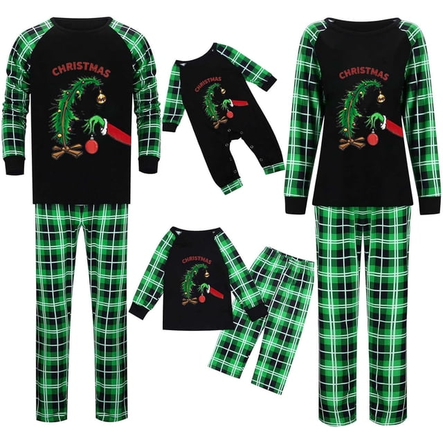 Pyjamas de Noël pour Famille Ensembles Assortis Pyjamas de Famille Couples Pyjamas de Noël Pyjamas de Vacances Pyjamas