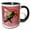 Black/White, variant on 3drose, Image of a Bee on a Pink Background, 11oz Two-tone Green Mug