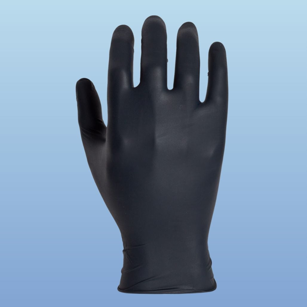 KeepKleen Metal Detectable Disposable Black Nitrile Gloves, 1000/case