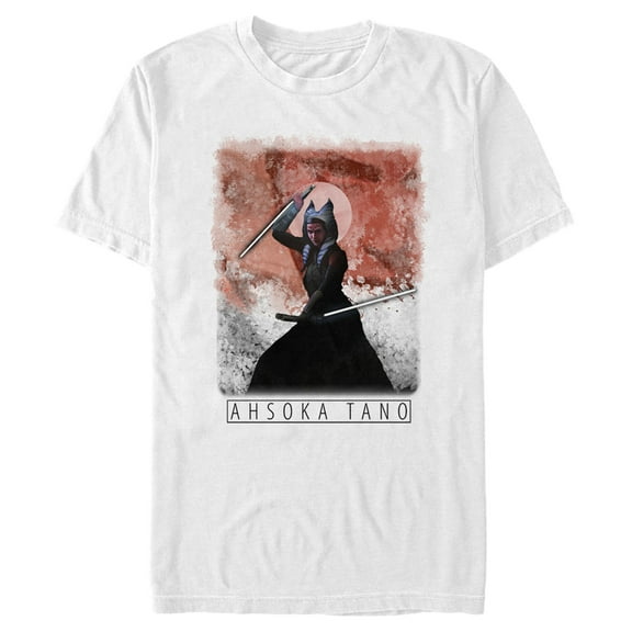 Men's Star Wars: The Mandalorian Ahsoka Tano Painted Portrait Graphic Tee White X Large