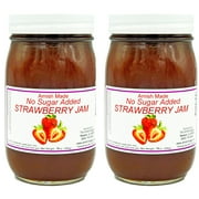 Amish Strawberry Jam - No Sugar Added - Two 16 Oz Jars