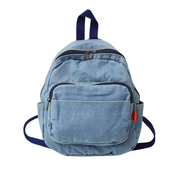 D0LF mochila Vintage de tela vaquera para mujer morral escolar informal bolsa de hombro para adolescentes Fivean unisex Walmart en linea