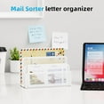 thumbnail image 3 of Mail Organizer for Desk, 3-Slot Mesh Metal Mail Holder countertop, Letter Holder, Office Desktop Envelope and Document Storage Rack (White), 3 of 12