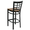 thumbnail image 5 of Flash Furniture 2 Pk. HERCULES Series Black Window Back Metal Restaurant Barstool - Cherry Wood Seat, 5 of 8