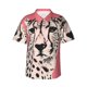 thumbnail image 1 of Balery Pink Cheetah Art Camisas hawaianas de manga corta para hombre, camisas playeras de corte holgado, camisas de vacaciones con botones,X-Large, 1 of 7