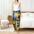 thumbnail image 4 of Susaid Starry Sky Sunflower Print Women Relaxing Pajama Pants Comfy Pj Bottoms Soft Printed Lounge Pant with Pockets, Home Pants-Large, 4 of 6