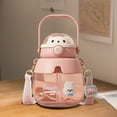 thumbnail image 2 of Big Belly Cup Fashionable Cute Bear Water Cup, Large Capacity Portable Plastic Mug, BPA-Free & Leak-Proof Interesting Student Straw Cup with Carry Strap, 2 of 6
