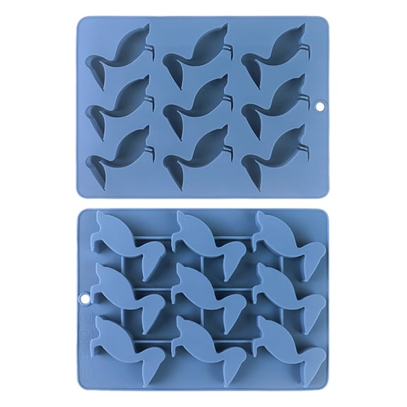 VMWMSSR Animal Theme Silicone Ice Trays, Reusable Non-Stick Zoo Themed Freezer Molds, Food Grade Ice Cube Makers For Drinks 9 Cavity Blue4-16x22cm