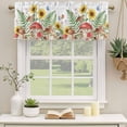 thumbnail image 3 of 2 Pack Valances for Windows, Mushroom Sunflowers Window Valances for Living Room/Bedroom/Bathroom, Summer Botanical Butterfly Pastoral Light Filtering Kitchen Curtain Valance 42"W x12" L, 3 of 9