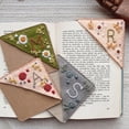 thumbnail image 4 of Seitruly Marcapáginas con bordado de letras y flores, versatilidad y bonitos separadores de páginas de fieltro Carpetas de archivos Primavera E, 4 of 6