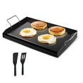 thumbnail image 3 of 24x16 Inch Flat Top Griddle Carbon Steel Universal BBQ Grill Pan - Heavy Duty Cookware for Outdoor Cooking, 3 of 11